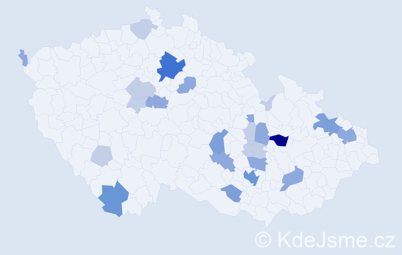 Příjmení: 'Nedopilová', počet výskytů 59 v celé ČR