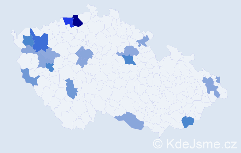 Příjmení: 'Džuganová', počet výskytů 62 v celé ČR