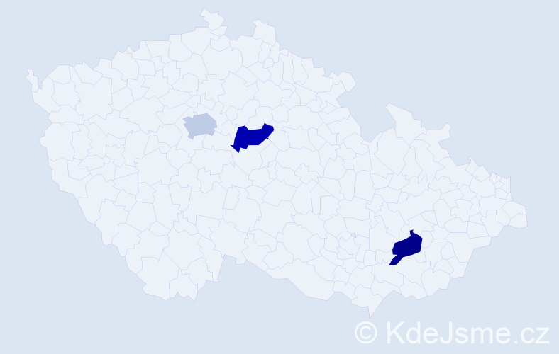 Příjmení: 'Guštarová', počet výskytů 6 v celé ČR
