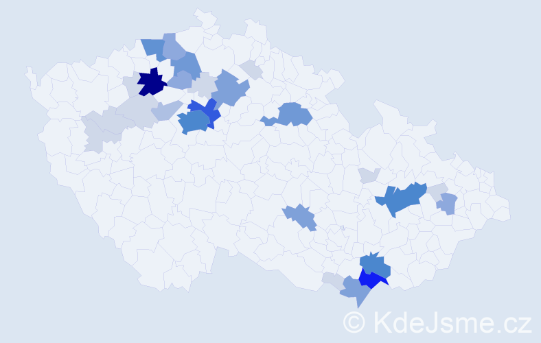Příjmení: 'Todt', počet výskytů 104 v celé ČR