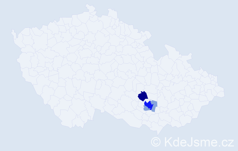 Příjmení: 'Pyščuk', počet výskytů 15 v celé ČR