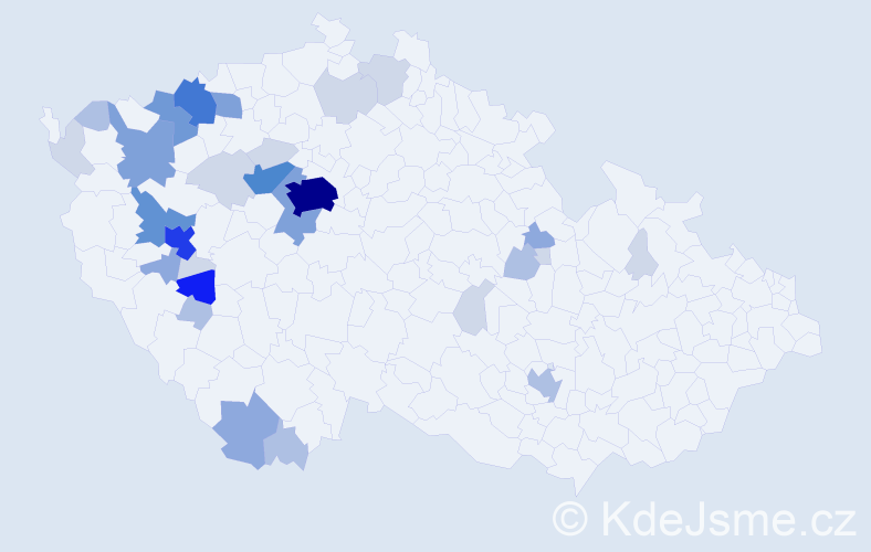 Příjmení: 'Marešková', počet výskytů 102 v celé ČR