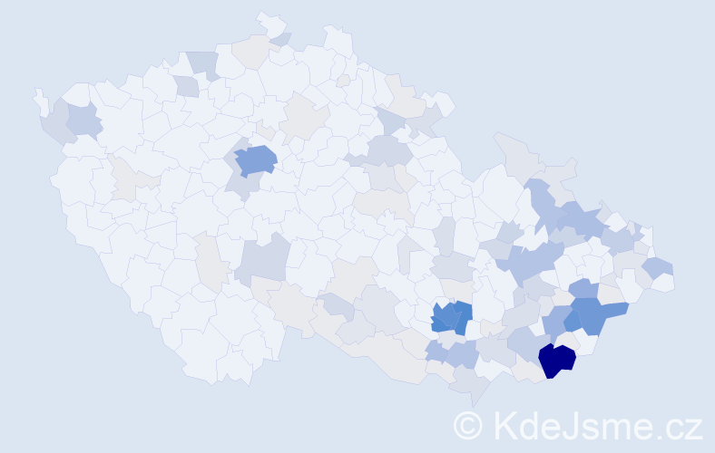 Příjmení: 'Tomancová', počet výskytů 407 v celé ČR