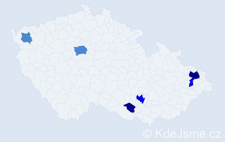 Příjmení: 'Márkus', počet výskytů 12 v celé ČR