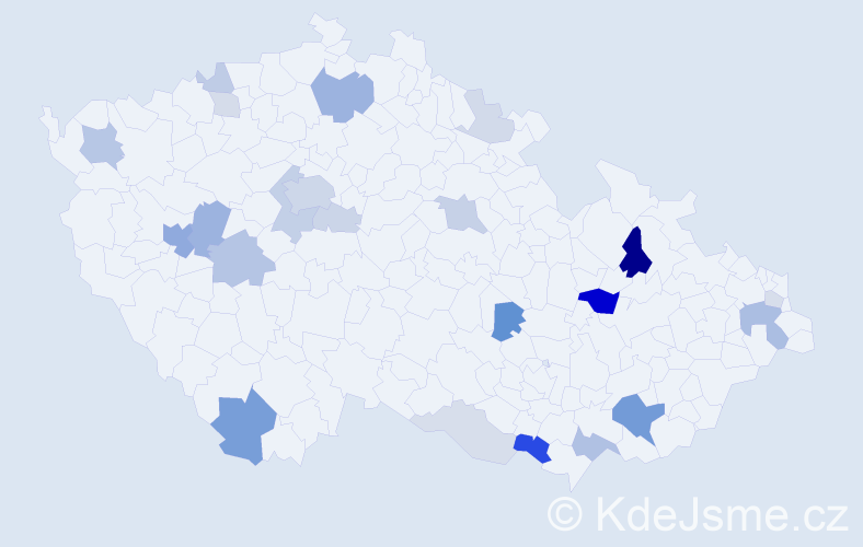 Příjmení: 'Procháska', počet výskytů 65 v celé ČR