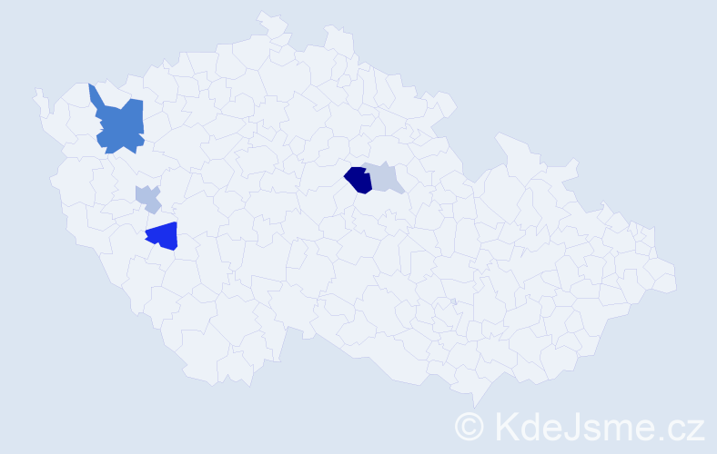Příjmení: 'Bečaver', počet výskytů 12 v celé ČR