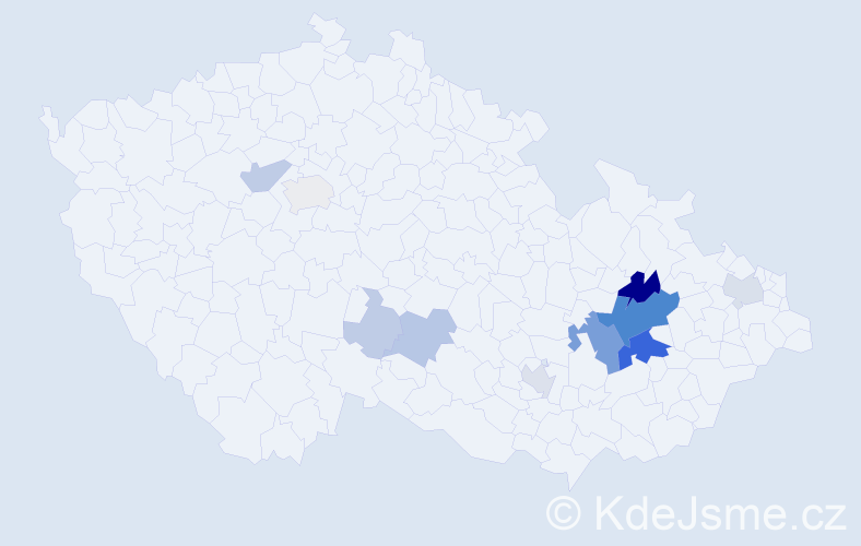 Příjmení: 'Oščádalová', počet výskytů 42 v celé ČR