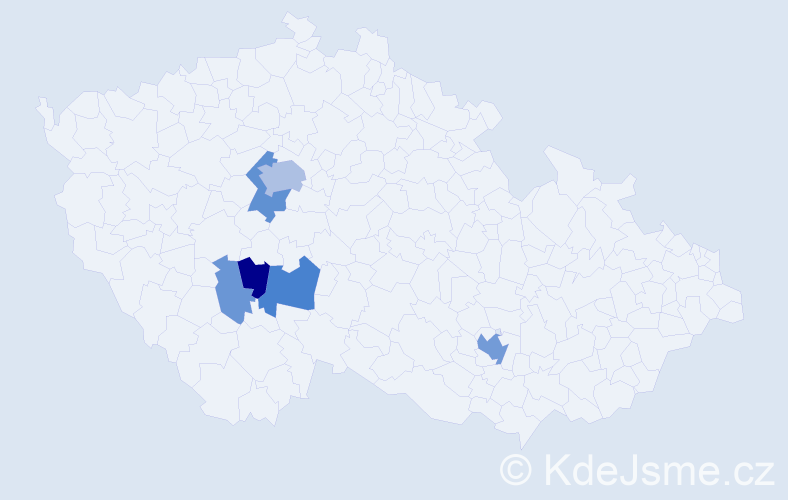 Příjmení: 'Vakočová', počet výskytů 15 v celé ČR