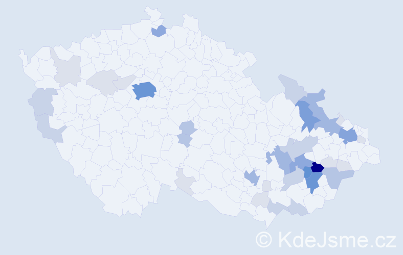 Příjmení: 'Matela', počet výskytů 125 v celé ČR