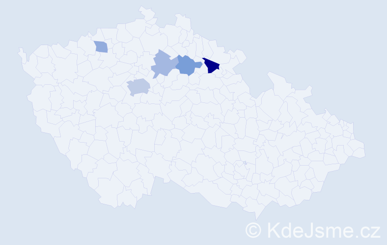Příjmení: 'Voláček', počet výskytů 10 v celé ČR