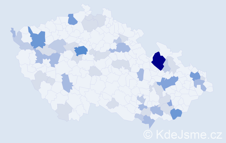 Příjmení: 'Struhár', počet výskytů 129 v celé ČR