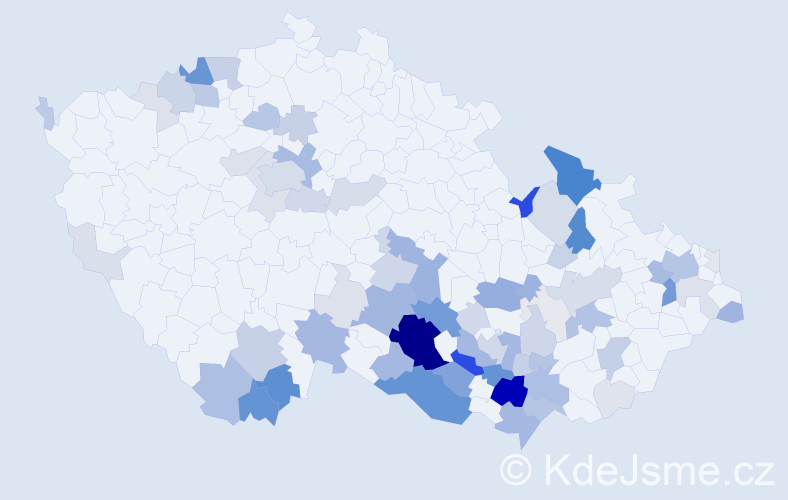 Příjmení: 'Bula', počet výskytů 292 v celé ČR