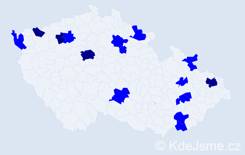 Příjmení: 'Arvayová', počet výskytů 21 v celé ČR