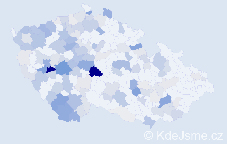 Příjmení: 'Štětina', počet výskytů 555 v celé ČR