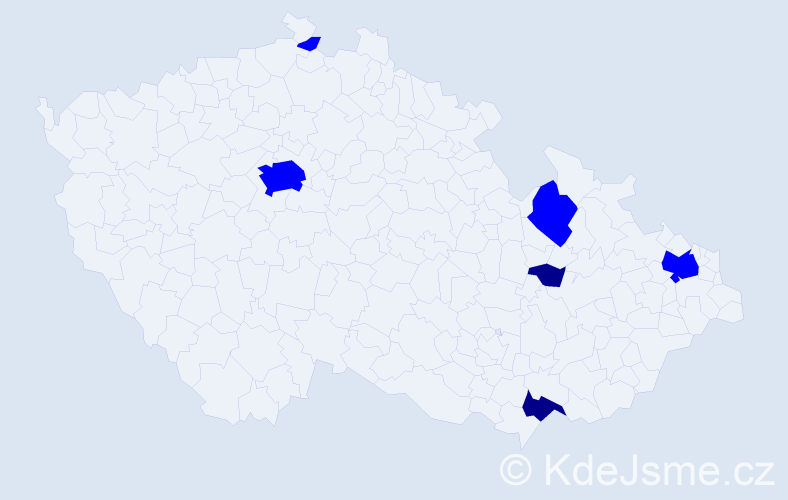 Příjmení: 'Bognarová', počet výskytů 8 v celé ČR