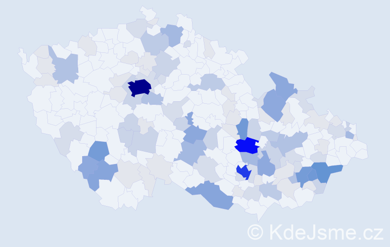 Příjmení: 'Řezníková', počet výskytů 368 v celé ČR