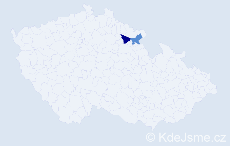 Příjmení: 'Ladig', počet výskytů 2 v celé ČR