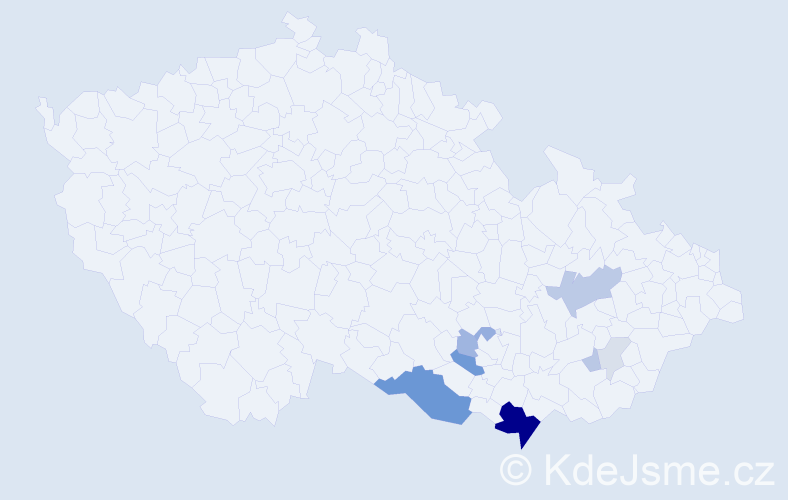 Příjmení: 'Bartolčic', počet výskytů 31 v celé ČR