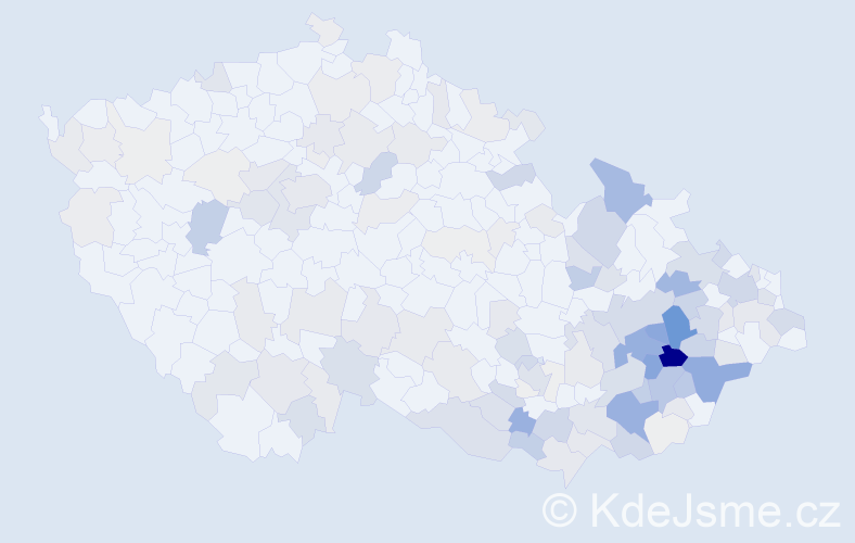 Příjmení: 'Mikulík', počet výskytů 551 v celé ČR