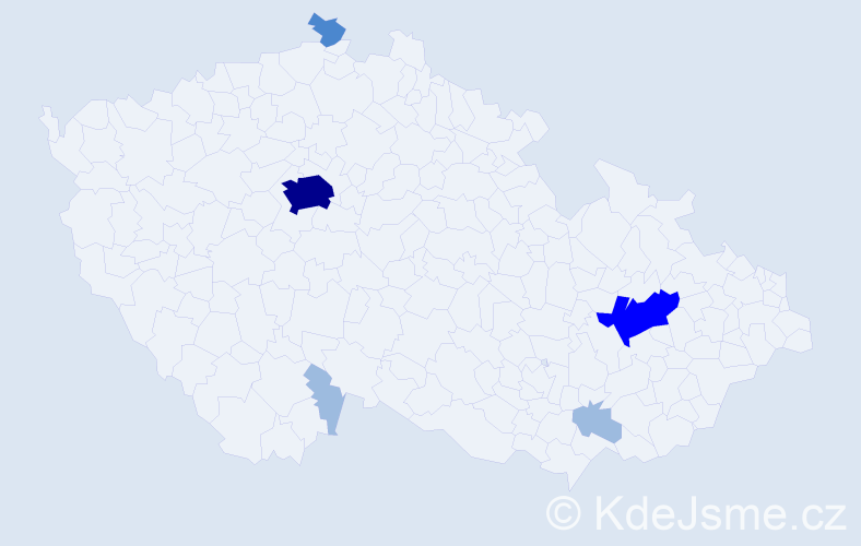 Příjmení: 'Tadič', počet výskytů 11 v celé ČR