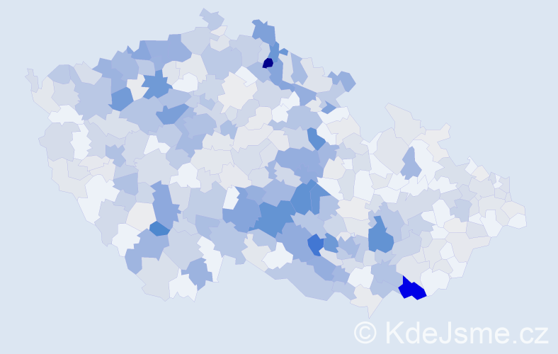 Příjmení: 'Sochor', počet výskytů 1702 v celé ČR