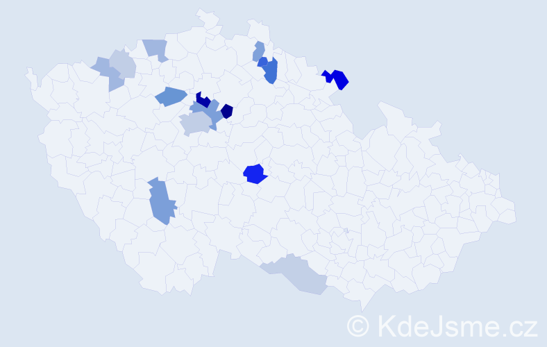 Příjmení: 'Banga', počet výskytů 37 v celé ČR