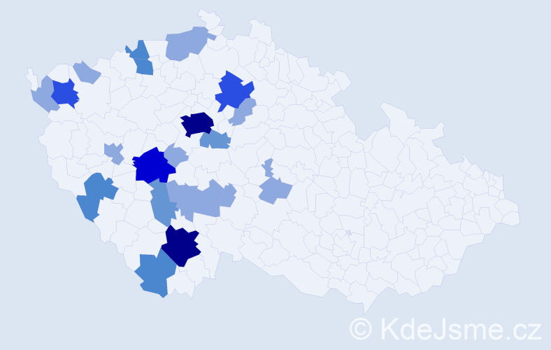 Příjmení: 'Kortánová', počet výskytů 66 v celé ČR