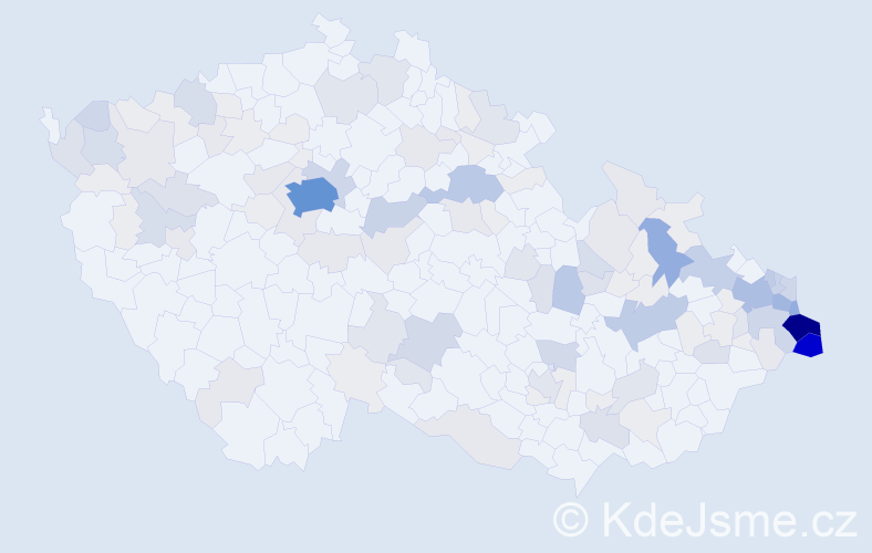 Příjmení: 'Bocková', počet výskytů 530 v celé ČR