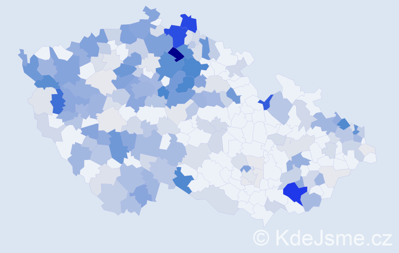 Příjmení: 'Kupec', počet výskytů 830 v celé ČR