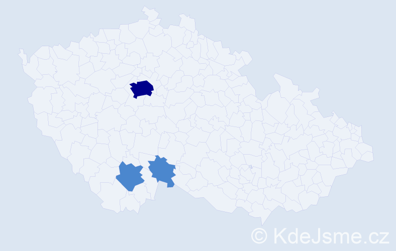 Příjmení: 'Taudy', počet výskytů 9 v celé ČR