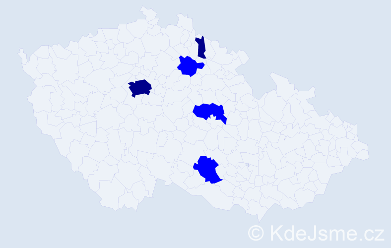Příjmení: 'Košelka', počet výskytů 7 v celé ČR