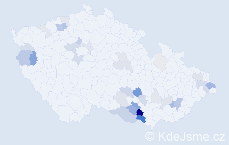 Příjmení: 'Vrška', počet výskytů 118 v celé ČR