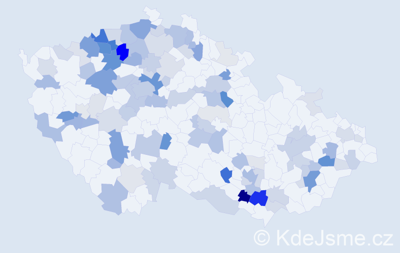 Příjmení: 'Fröhlich', počet výskytů 370 v celé ČR