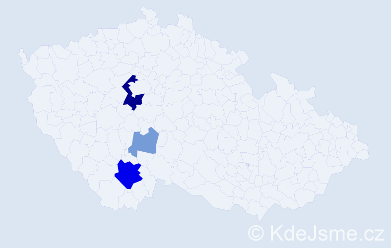 Příjmení: 'Kiselica', počet výskytů 9 v celé ČR