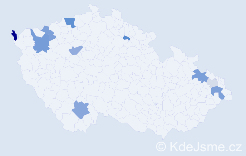 Příjmení: 'Varady', počet výskytů 33 v celé ČR