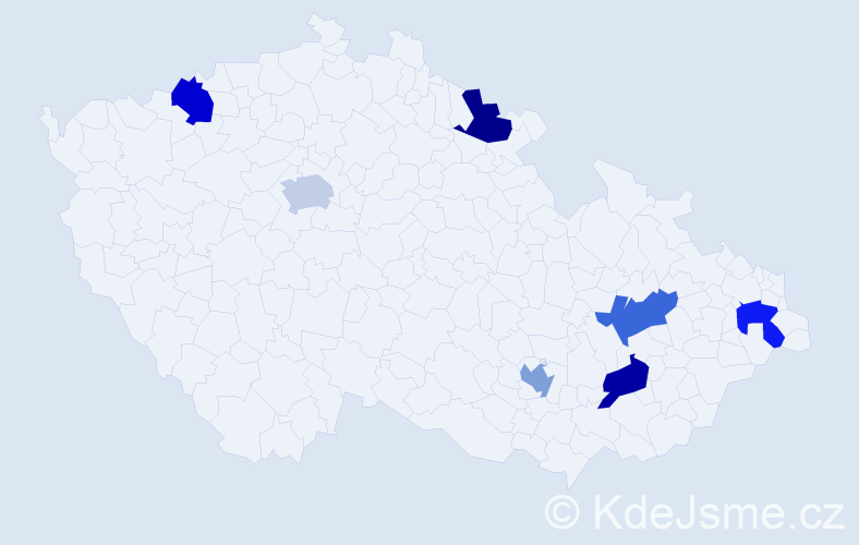 Příjmení: 'Alexejev', počet výskytů 7 v celé ČR