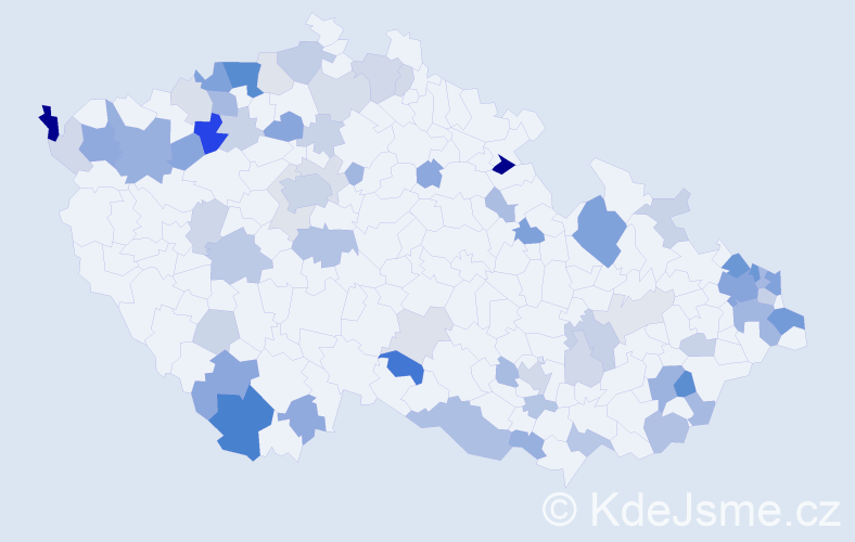 Příjmení: 'Masárová', počet výskytů 162 v celé ČR