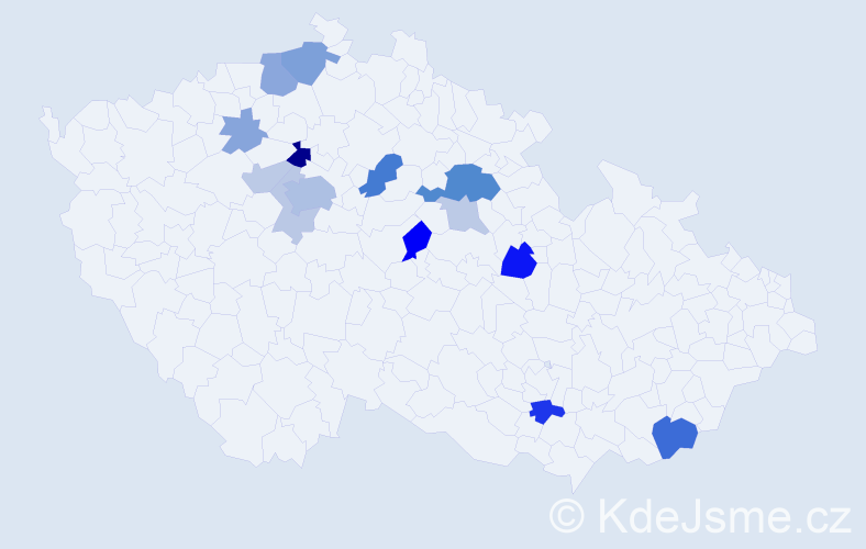Příjmení: 'Šust', počet výskytů 36 v celé ČR