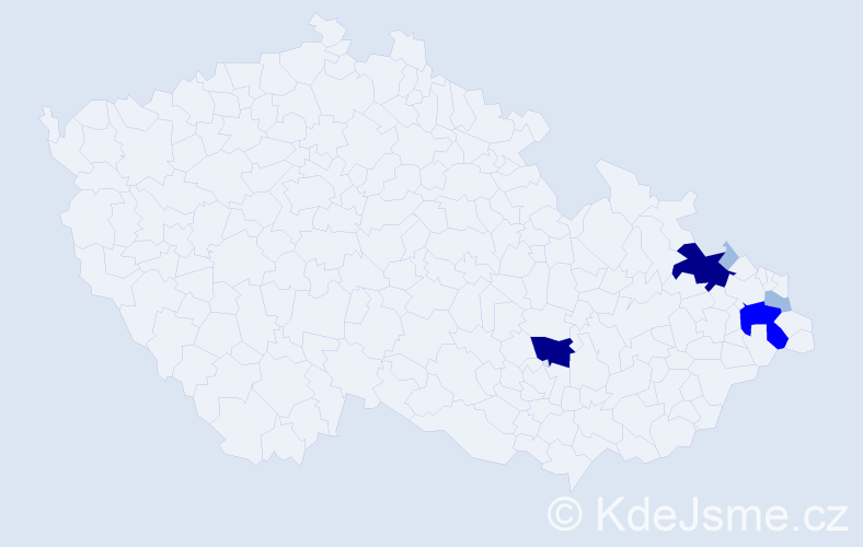 Příjmení: 'Legut', počet výskytů 14 v celé ČR