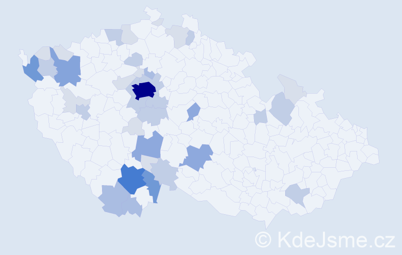 Příjmení: 'Kročák', počet výskytů 109 v celé ČR