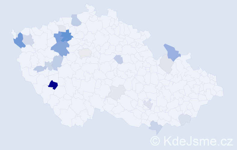 Příjmení: 'Bechynská', počet výskytů 59 v celé ČR