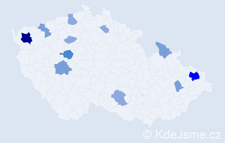 Příjmení: 'Bedeč', počet výskytů 27 v celé ČR