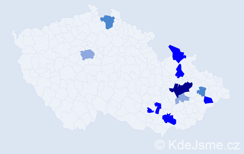 Příjmení: 'Prstková', počet výskytů 31 v celé ČR