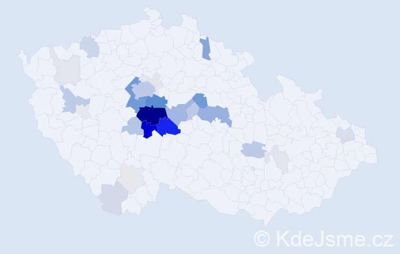 Příjmení: 'Klápa', počet výskytů 110 v celé ČR