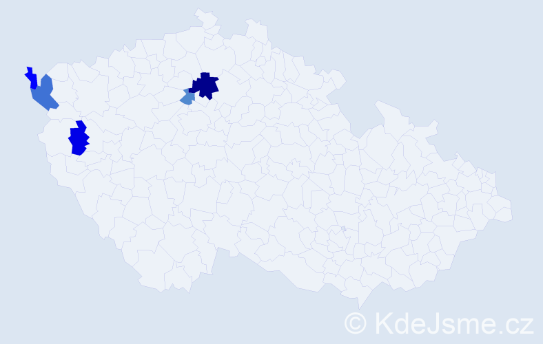 Příjmení: 'Pližingr', počet výskytů 8 v celé ČR