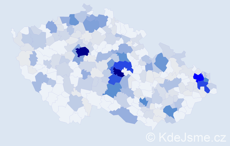 Příjmení: 'Pavlas', počet výskytů 981 v celé ČR
