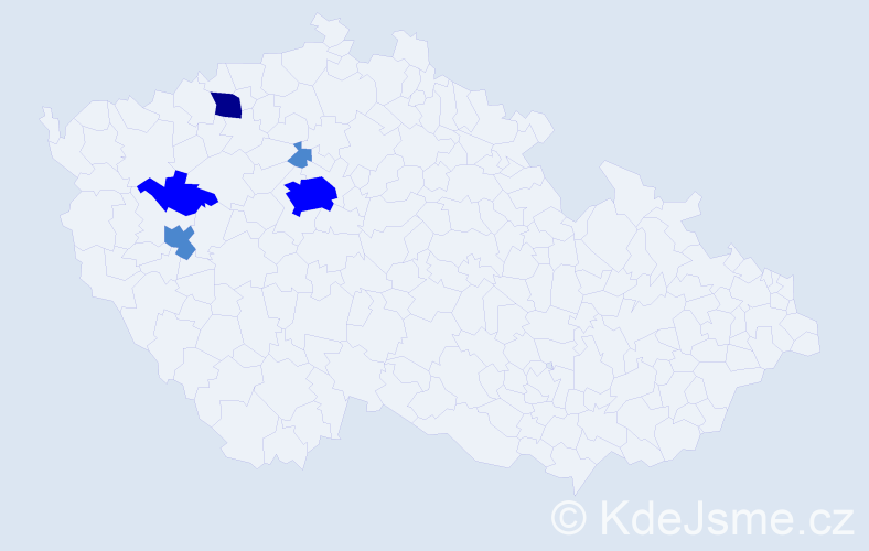 Příjmení: 'Habl', počet výskytů 14 v celé ČR