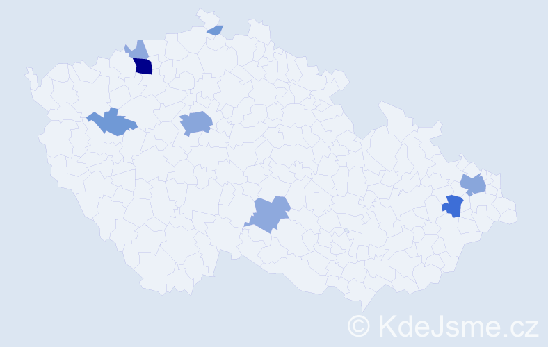 Příjmení: 'Kozlok', počet výskytů 26 v celé ČR