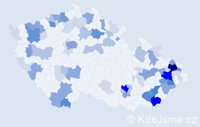 Příjmení: 'Matuš', počet výskytů 248 v celé ČR