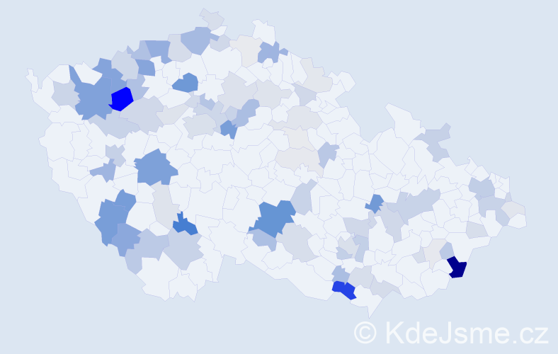 Příjmení: 'Ritter', počet výskytů 253 v celé ČR